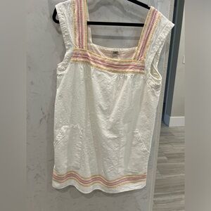 Faherty Hailey Sundress White Apres Soleil stripe, size XL